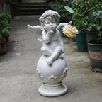 18in Angel Statue Cupid Sculpture Outdoor Decoration Patio Garden Decoration Porch Lawn, Angel Garden Sculpture and Statuary, Angel Statue commemorating Spiritual Gifts - Image 2