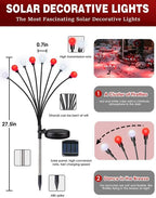 Christmas Decorations Outdoor Solar Firefly Lights 8 Pack Red and White - Image 5