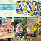 Lemon Style Garden Tool Bag Tote for Men Women Multiple Pockets Wide Mouth Heavy Duty Waterproof Tool Organizer Bag for Outdoor Lawn Yard Portable Gardening Storage With Elasticbands - Image 6