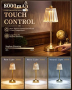 Small Vintage Cordless Table Lamp(Amber,2Pack) - Image 2