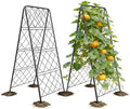 50"x17" Heavy Duty Metal Garden Trellis - Rust-Proof A-Frame Cucumber Trellis with High-Density Rhombus SteelGrats for Climbing Plants, Tomatoes & Raised Beds, Outdoor Use (2 Pack) by PyraLineHome
