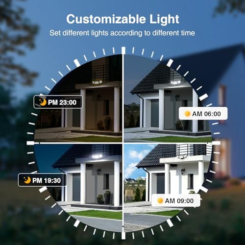 Onforu 100W Smart Flood Lights Outdoor, 3 Adjustable Heads, 9000LM Dimmable Hardwired Security Light, WiFi Alexa Control Floodlight, 2700K-6500K Tunable - Image 5