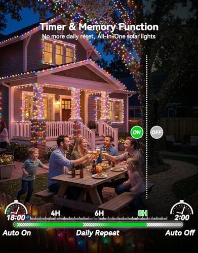LitHome Color Changing Solar Christmas String Lights Outdoor, 33 FT 100 LED - Image 4