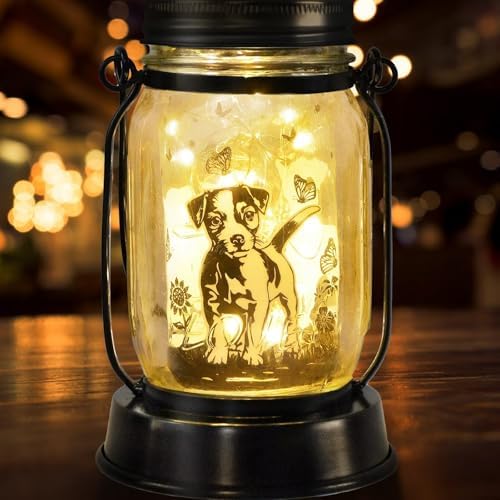 kyoryuger Jack Russell Terrier Gifts for Women/Men Jack Russell Terrier Solar Lanterns Mom Birthday Dog Lovers Lantern Pet Loss Pet Memorial Lights Solar Garden Decor Yard, Patio,Backyard,Porch Torch by kyoryuger
