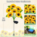 Solar Sunflower Lights 4 Pack 24 Flowers Gift for Mom - Image 4