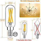 Bundle－－2 Items：Mason Jar Solar Lights -30 LED, 6 Pack Hanging Solar Lanterns Bundle with 12 Pack E12 LED Edison Bulbs,4W Equal 40W e12 Candelabra Bulbs - Image 6