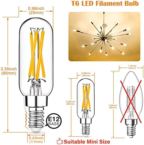 Bundle－－2 Items：Mason Jar Solar Lights -30 LED, 6 Pack Hanging Solar Lanterns Bundle with 12 Pack E12 LED Edison Bulbs,4W Equal 40W e12 Candelabra Bulbs - Image 6