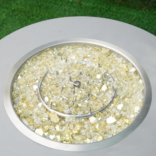 Skyflame 15-Pounds Gold Reflective Fire Glass for Gas Fireplace Fire Pit - Image 6