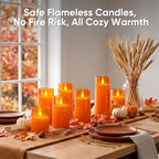 Raycare Orange Halloween Battery Operated Flameless LED Candles with Remote - Image 4