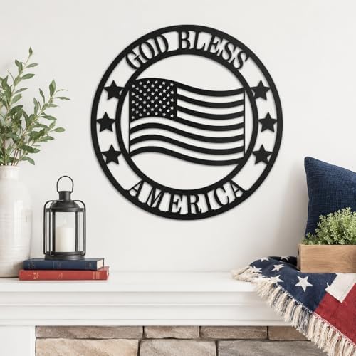Custom Patriotic Metal Wall Sign Personalized Family Name Last Name Metal Sign American Flag Decor God Bless Personalized Signs Patriotic Home Gift - Image 6