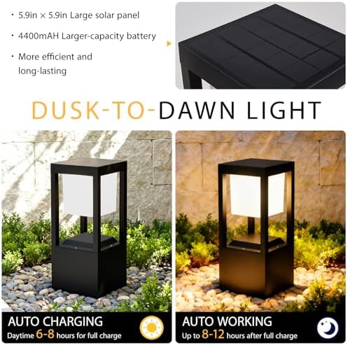 Solar Floor Lamp Outdoor Waterproof, 13.7" H 4-Pack - Image 4