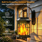 TomCare Solar Lanterns Outdoor, Flickering Flame Hanging Lights, 4 Pack - Image 5