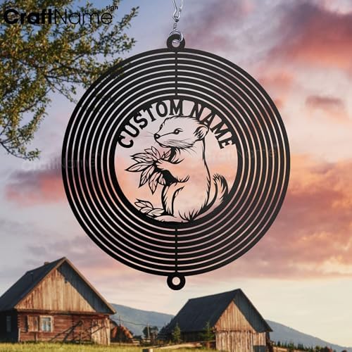 Personalized Ferret Metal Wind Spinner, Ferret Garden Spinner Hanging Indoor Outdoor Decor, Perfect House Warming Gifts New Home, Custom Gift for Grandmother, Mom, Wife, Daughter - Image 3
