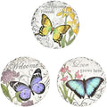 Kunovo 3pcs Garden Décor Stepping Stone, Dimensional Round Walkway Path Stones with Butterflies, Animals or Birds Print, Fun Cute Yard Lawn Step Stone (Size : Butterflies), 58741 by Kunovo