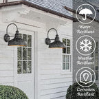 Outside Barn Light,Farmhouse Porch Light,4 Pack Black Outdoor Wall Light - Image 5