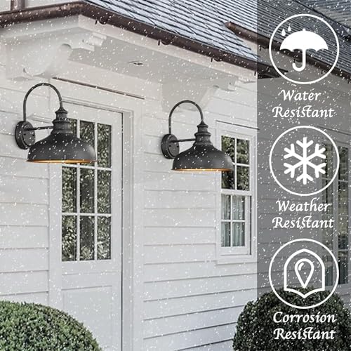 Outside Barn Light,Farmhouse Porch Light,4 Pack Black Outdoor Wall Light - Image 5