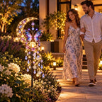 Moon Butterfly Garden Stake Light with Crystal Pendant，#A 1PC by Unknown