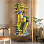 Cascading Rock Outdoor Water Fountain Creative Rockery Water Curtain Wall, Floor Circulating Water Ornaments, Living Room Courtyard Fountain Landscape for a Calming in Outdoor(M) - Image 6