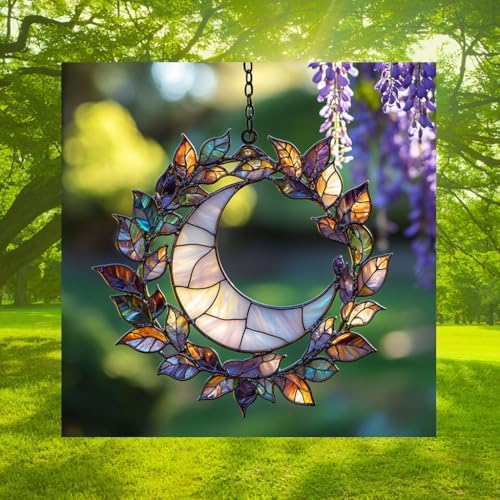 Cresent Moon Witch Halloween Acrylic Suncatcher - Image 3