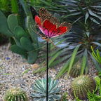 Metal Solar Garden Light Colorful Butterfly, Red - Image 6