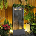 Sunlinua 59H Modern Outdoor Water Fountain with LED Light Garden Cascading Waterfall Feature for Indoor or Outdoor Large Water Fountain for Relaxing Garden Patio Backyard Deck Porch or Home Décor by Sunlinua
