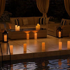 12" x 5" Ivory Large Waterproof Outdoor Flameless Candles Battery Operated LED Flickering Pillar Candles with Remote and Timer for Indoor Outdoor Lanterns, Long Lasting, Set of 2 - Image 3