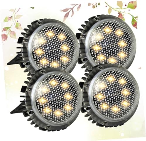 NUOBESTY 4Pcs LED Solar Ground Lamps Black Plastic Metal Waterproof - Image 7