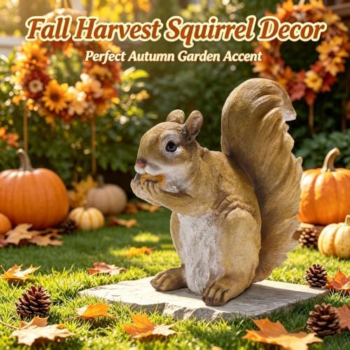 Squirrel Garden Statue Hand-Painted Indoor Outdoor Figurines Yard Art Decor - Image 2