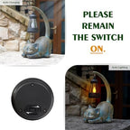 MININOVA Solar Garden Statues Cat Figurine Outdoor Decor with Solar Lantern - Image 5