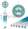TUOKING Blue Wind Chimes for Outside 3D Dragonfly Wind Spinners by TUOKING