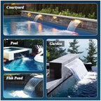 Pool Fountain Acrylic Waterfall Spillway Decorative Water Feature,Outdoor Pool Fountain & Pond Waterfall Spillway Kit - Wall Recessed Design for Front Yard, Fish Pond, Spa Decorations - 85c - Image 2