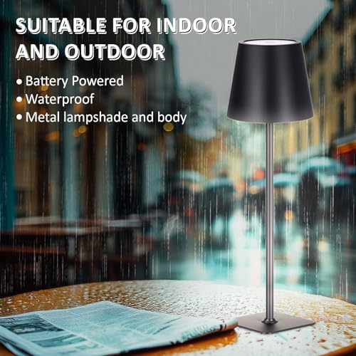 Retisee 12 Pack Cordless Table Lamp Portable Rechargeable Lamps, Black - Image 4