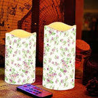 Floral Purple Flameless Light Candles with Timer Remote Control Battery Operated Candles with Color Changing Fake Electric Pillar Candle Tea Lights Home Table Indoor Beach Decoration - Image 5