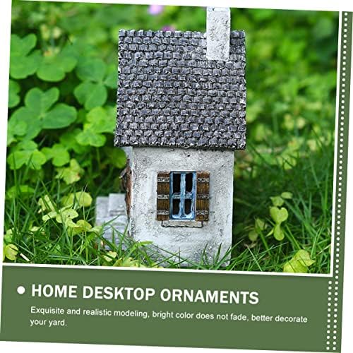 Garden House Shape Decor Resin Small House Miniature Home Outdoor Decoration - Image 2