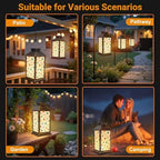 Solar Lantern Outdoor Waterproof Mid Century Fifties Modern Retro Colors Seamless Part Garden Decor LED Hanging Solar Lights Tabletop Lamp Gifts for Women Mom Outside Yard Patio Porch - Image 6