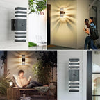 2 Pack Motion Sensor Outdoor Wall Light Fixture Up Down Porch Lights Modern Dusk to Dawn Exterior Sconce Light Wall Mount Outside Coach Lantern for House Front Door Garage (With 4 Dimmable Warm Bulbs) - Image 7
