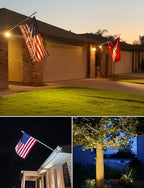 SUNVIE 20W Spot Lights Outdoor with Photocell Sensor, Dusk to Dawn LED Landscape Spotlights, Waterproof 120V 2000LM 3000K Landscape Lighting for Yard Flag Tree Garden 6 FT US 3-Plug in Cord, 2 Pack - Image 6