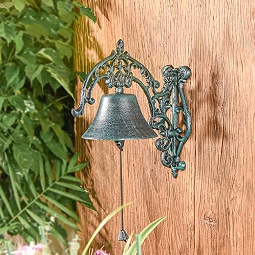 Cast Iron Doorbell Wall Bell Indoor Outdoor Din Cast Iron Doorbell Gothic Wall Bell Vintage Cast Iron Hand Crank Dinner Bells Patio Home Wall Hanging Decorations - Image 3