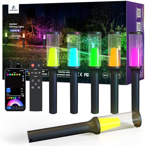 APPECK Pathway Lights,RGBCW Walkway Lights with APP Control,4 Pack by APPECK