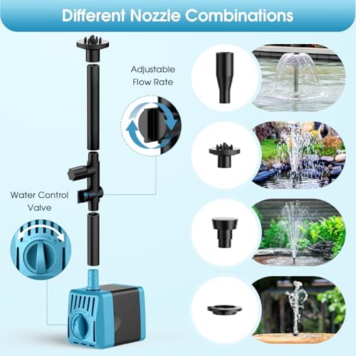 Antfraer Solar Pond Filter with Water Pump, 10W Solar Pond Pump with 6.6FT PVC Tubing/16.5FT Cord, Pond Filter Box for Outdoor Small Pond Waterfall Garden Bird Bath Water Clear - Image 5