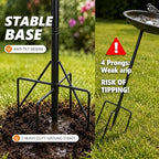 SiliFine 3" Deep 43" Tall Metal Bird Bath for Outside - Image 3