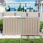 75 Gallon Waterproof Resin Deck Box, UV Resistant Outdoor Storage for Garden, Patio, Porch, Delivery（Grey，75 Gallon） - Image 6