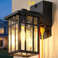 BesLowe 12'' Motion Sensor Outdoor Wall Light with GFCI Outlet, Matte Black by BringYourBrightFuture