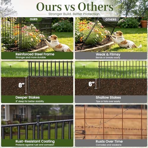 No Dig Garden Fence Outdoor for Yard, 24in (H) x 20ft(L) - Image 5