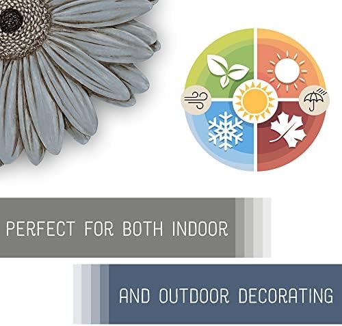 Magnolia Garden Gray Daisy Garden Stepping Stone, 12 Inch Resin Outdoor Decorative Stone with Dimensional Daisy Relief Design, Neutral Floral Garden & Walkway Décor - Image 4