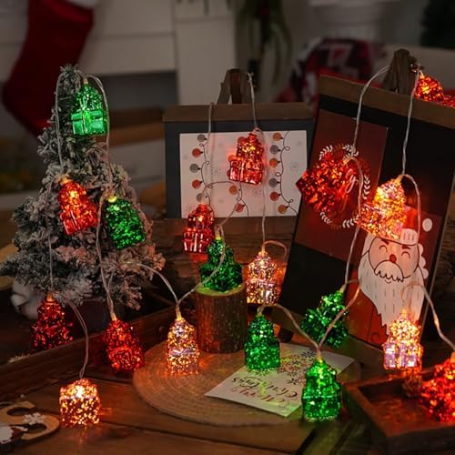 CAKERS Led Christmas String Lights|Creative Ambient Decor Fairy Lights|Hanging Copper Wire Lights|Night Lamps for Birthday Party Xmas Tree Decor,Box Shape,3m(9.8ft)-20LED-USB - Image 5