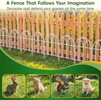 White Garden Fence Panels - 30.33ft x 17in (H) Garden Fence Animal Barrier Metal Fencing for Yard Decorative Garden Border Edging for Dogs No Dig Dog Fence for Outdoor Decor Flower Bed - Image 5