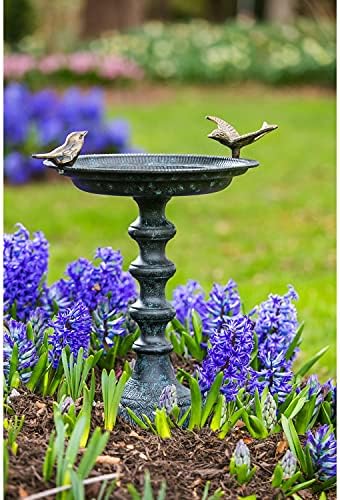 Evergreen Garden Hummingbird Bird Baths for Outdoors Heavy Duty | Metal Bird Bath Bowl with Stand | Ground Standing Bird Bath and Feeder for Garden Yard Deck - Image 2