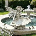 12.80" Garden Fairy Figurine, Resin Angel Bird Feeder Statue with Leaf Tray by Unknown