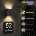 Solar Wall Light Outdoor , RGB & Warm White 8 Modes Dusk to Dawn Lighting Wall Sconce IP67 Waterproof Up and Down Solar Lights Outdoor Front Door Light for House, Garage, Porch, Doorway,Fence (1PACK) - Image 6